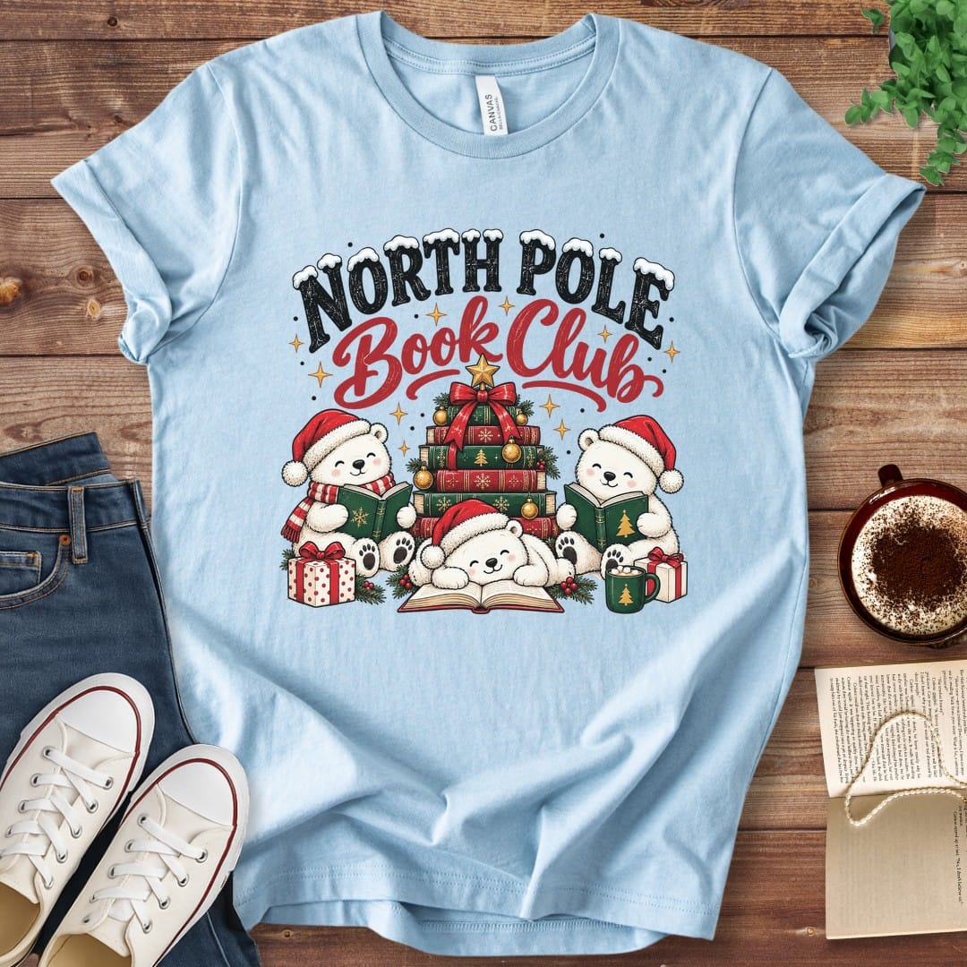 T-Shirt Baby Blue / S North Pole Book Club Polar Bears T-Shirt