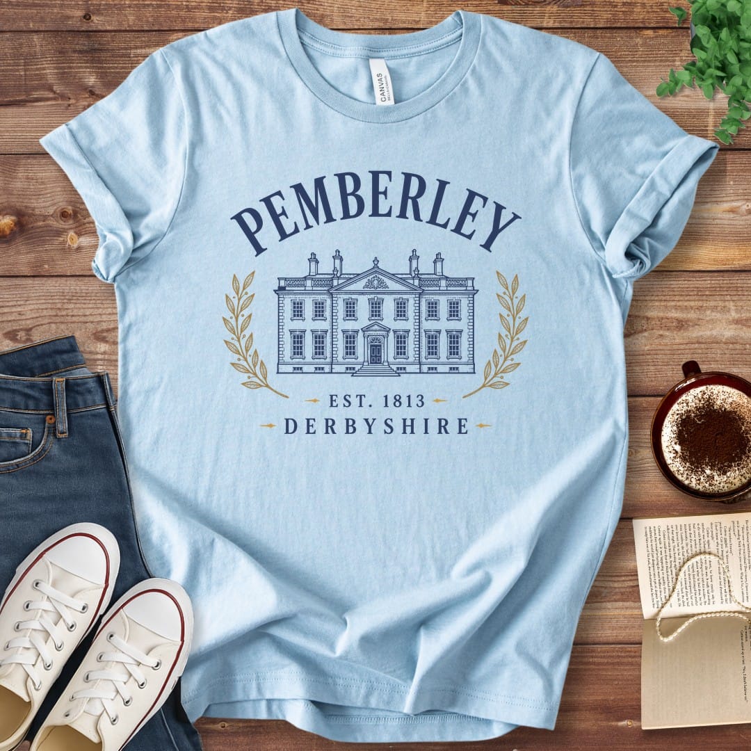 T-Shirt Baby Blue / S Pemberley Pride & Prejudice T-Shirt