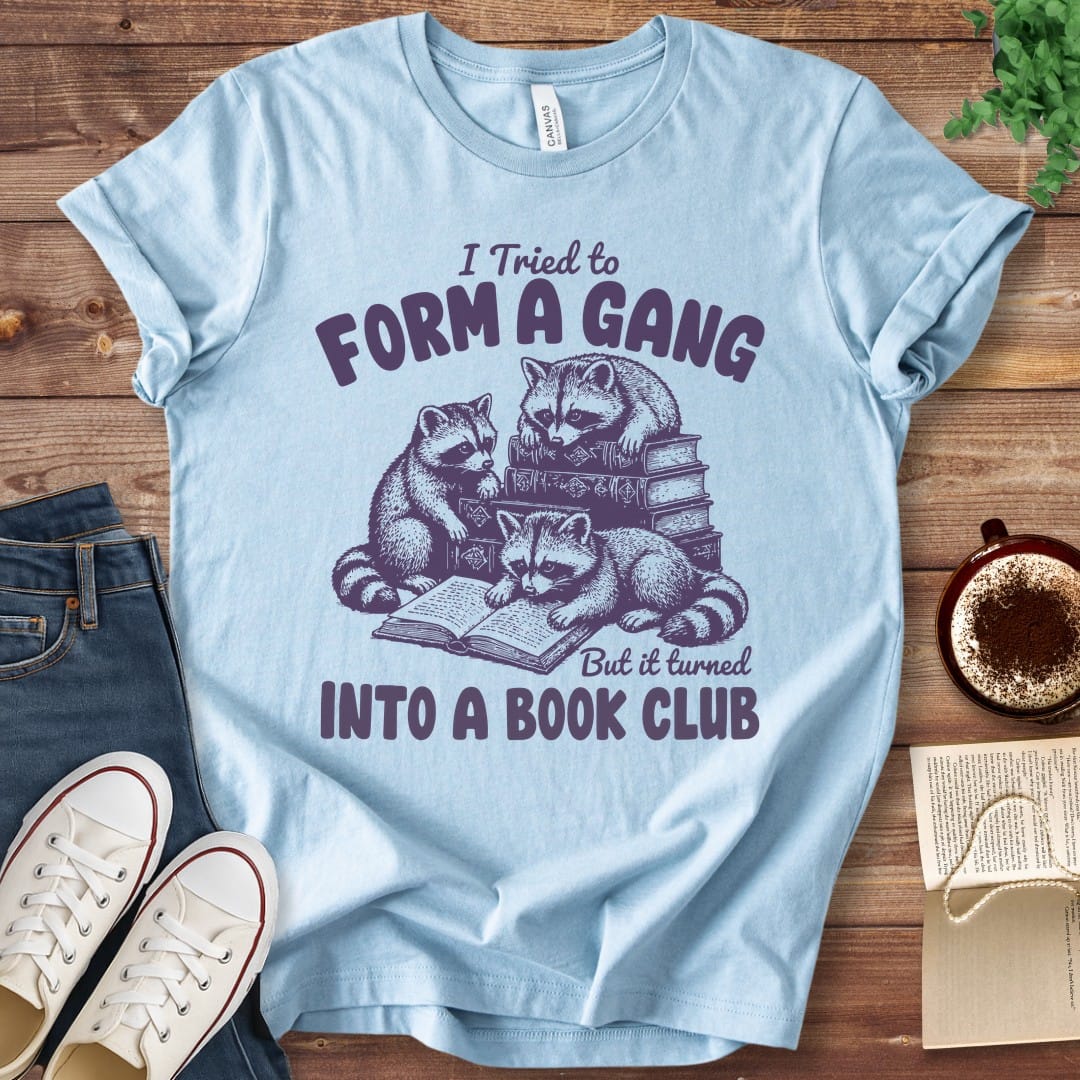 T-Shirt Baby Blue / S Raccoon Book Club T-Shirt