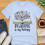 T-Shirt Baby Blue / S Reading Is My Therapy Shirt