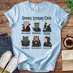 T-Shirt Baby Blue / S Spooky Literary Cats T-Shirt