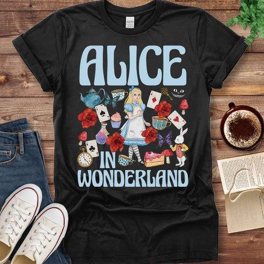 Printful T-shirt Black / S Alice in Wonderland T-Shirt