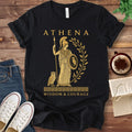 T-Shirt Black / S Athena Wisdom and Courage T-Shirt