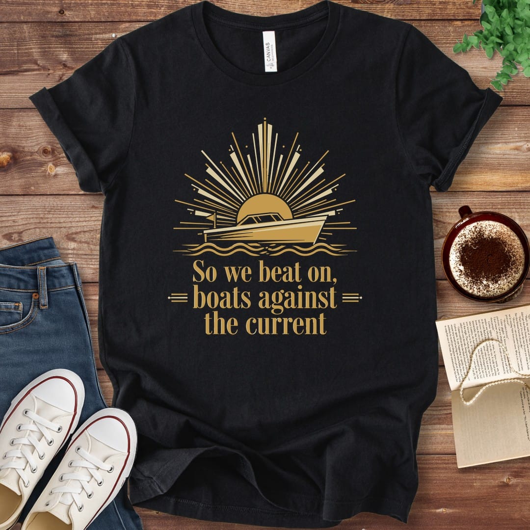 T-Shirt Black / S Boats Against the Current Great Gatsby T-Shirt