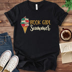 T-Shirt Black / S Book Girl Summer Ice Cream T-Shirt
