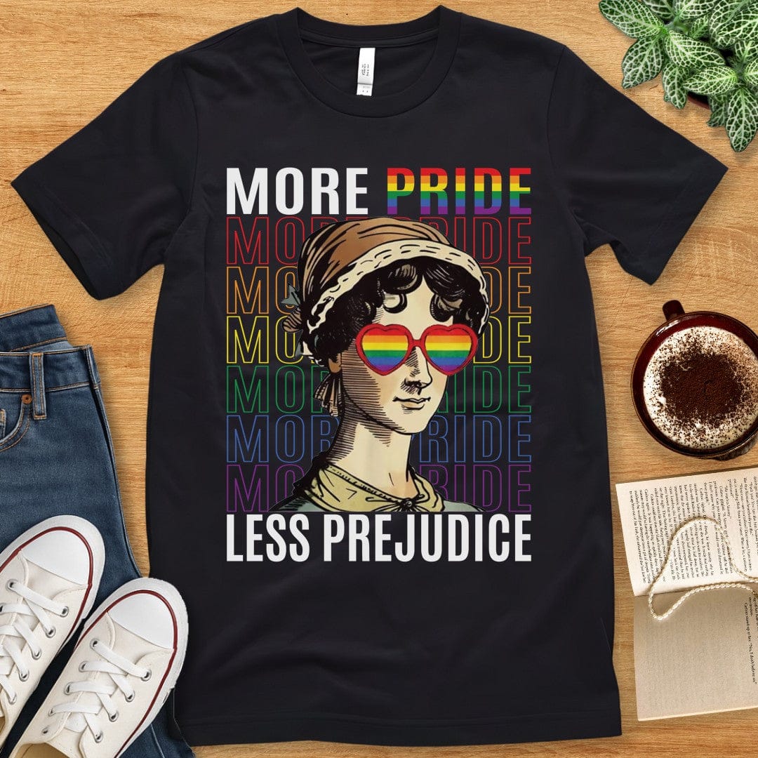 T-Shirt Black / S Book Lover LGBTQ Pride Shirt - More Pride Less Prejudice
