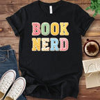 T-Shirt Black / S Book Nerd Faux Patchwork T-Shirt