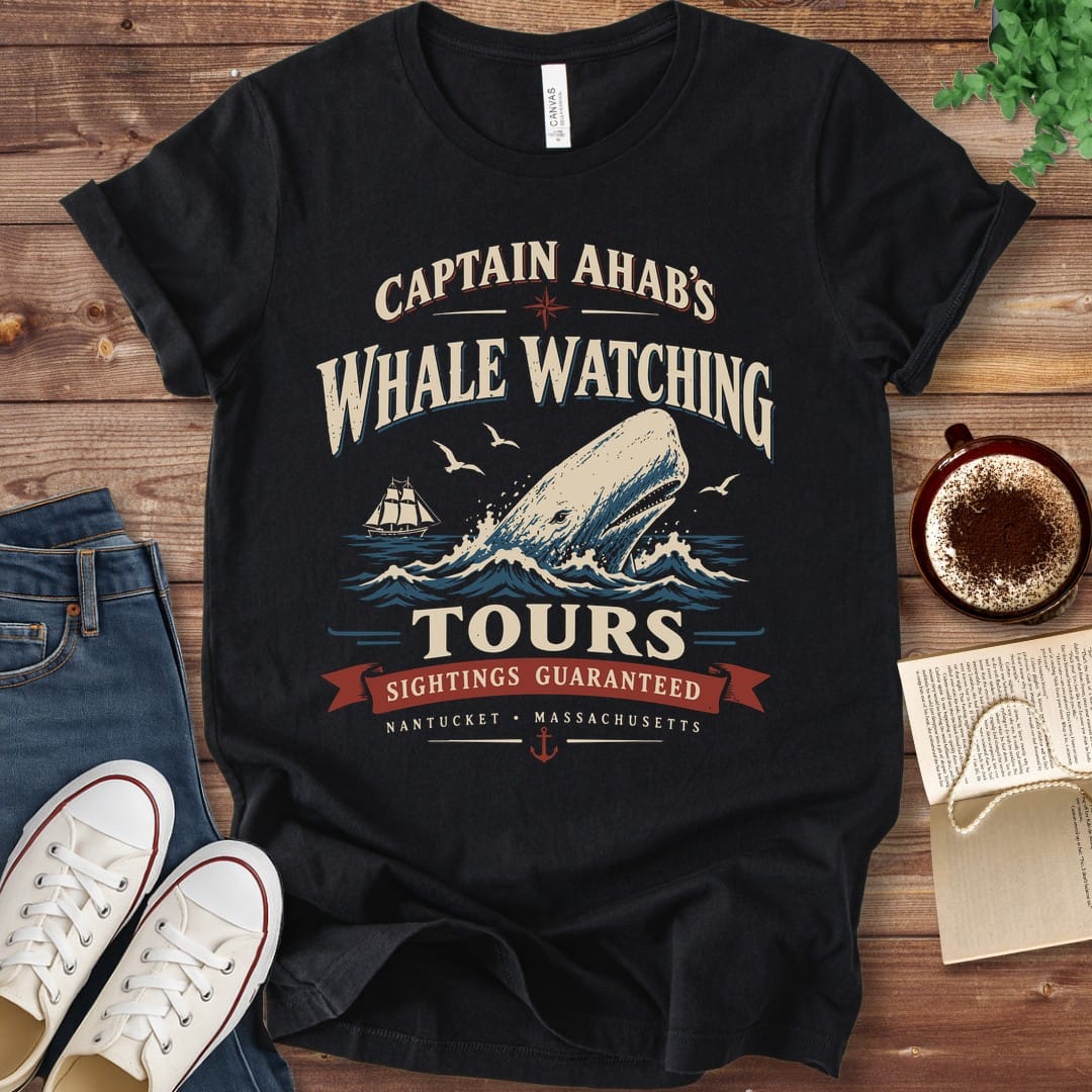 T-Shirt Black / S Captain Ahab's Whale Watching Tours Moby Dick T-Shirt