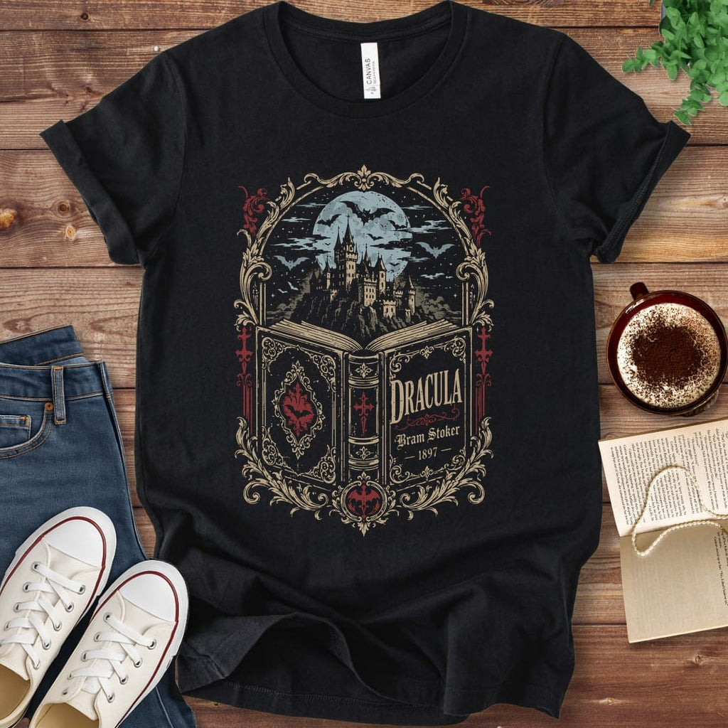 T-Shirt Black / S Dracula Bram Stoker Vintage Book T-Shirt