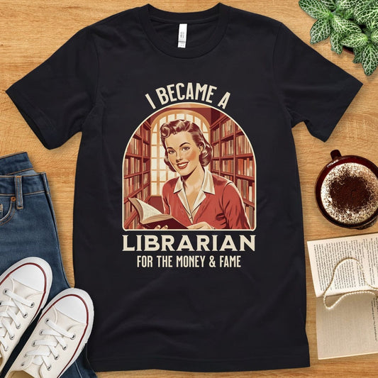 T-Shirt Black / S Funny Librarian Shirt - Retro 50s