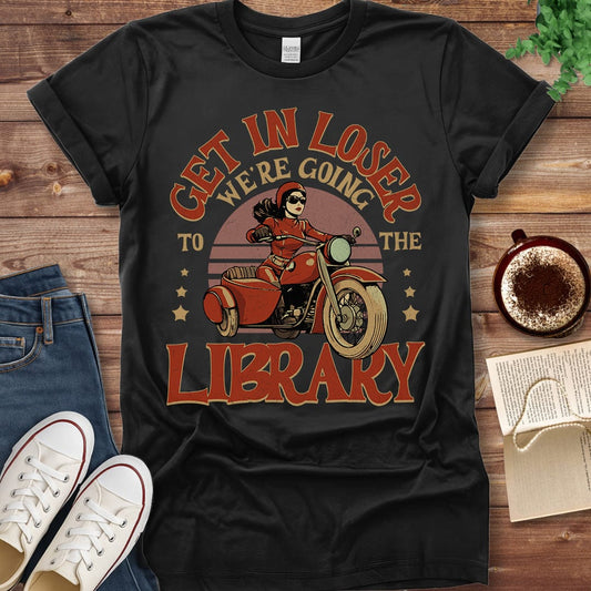 Printful T-shirt Black / S Funny Library Shirt