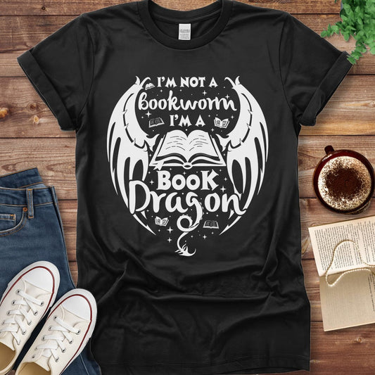 Printful T-shirt Black / S I'm Not a Bookworm I'm a Book Dragon Shirt