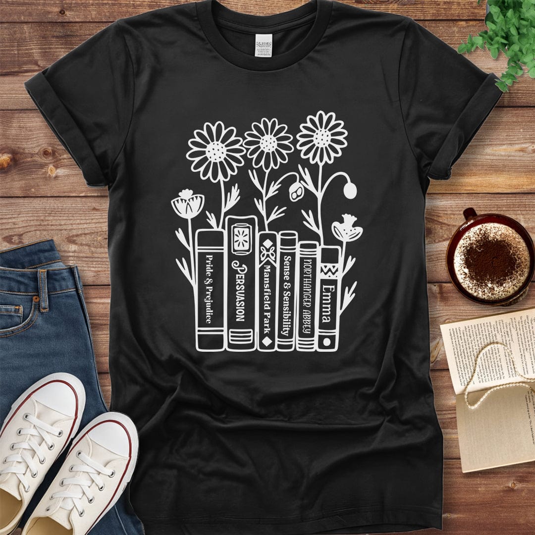 Pride & Pedantry Literary Tees T-shirt Black / S Jane Austen Books Shirt