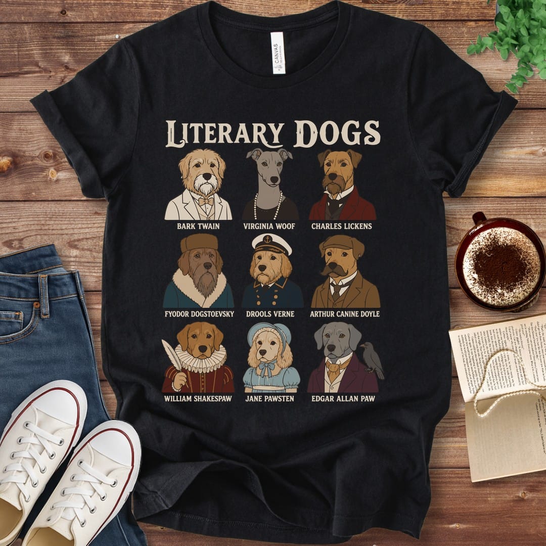 T-Shirt Black / S Literary Dogs T-Shirt