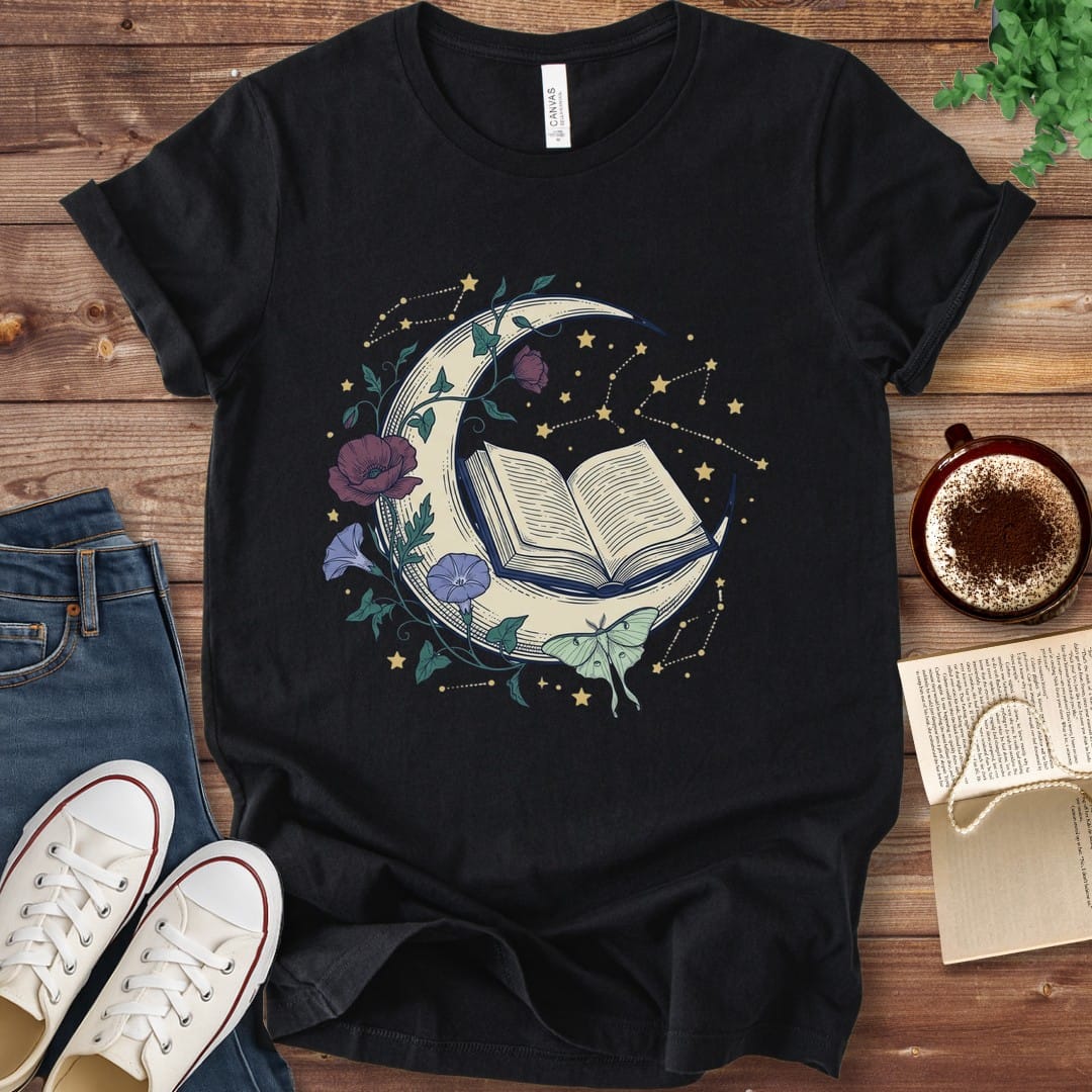 T-Shirt Black / S Luna Moth Book T-Shirt