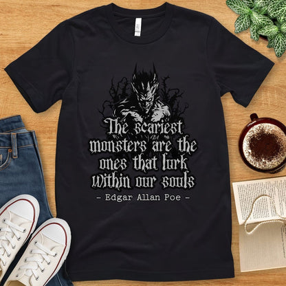 T-Shirt Black / S Poe Shirt - Edgar Allan Poe Quote
