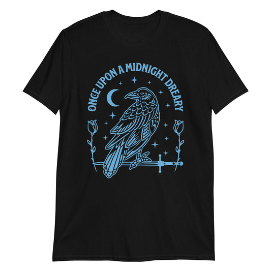 Printful T-shirt Black / S Raven Edgar Allan Poe Shirt - Midnight Dreary