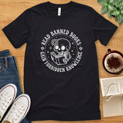 T-Shirt Black / S Read Banned Books Skeleton Shirt