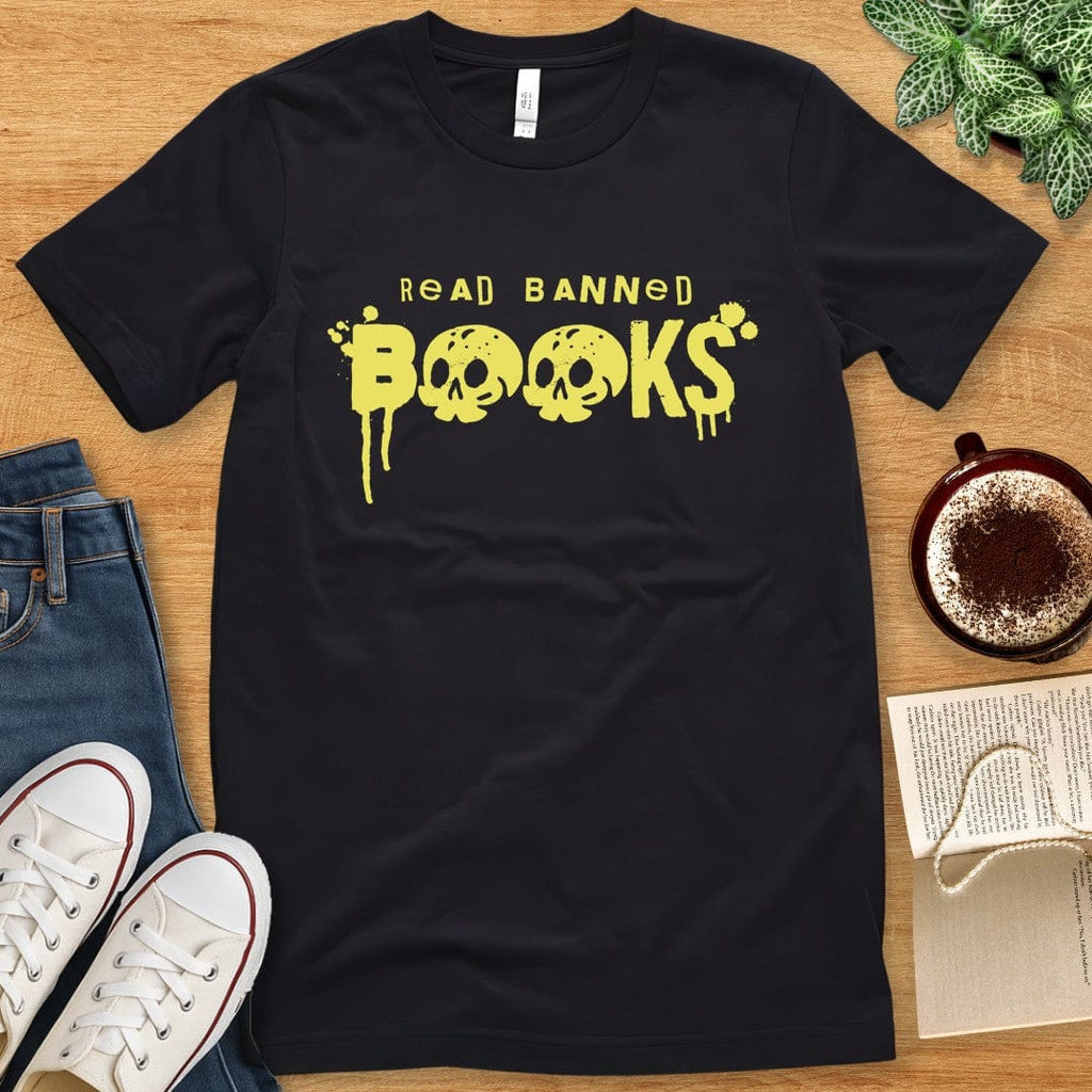 T-Shirt Black / S Read Banned Books Skull Shirt