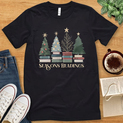 T-Shirt Black / S Seasons Readings Christmas Shirt
