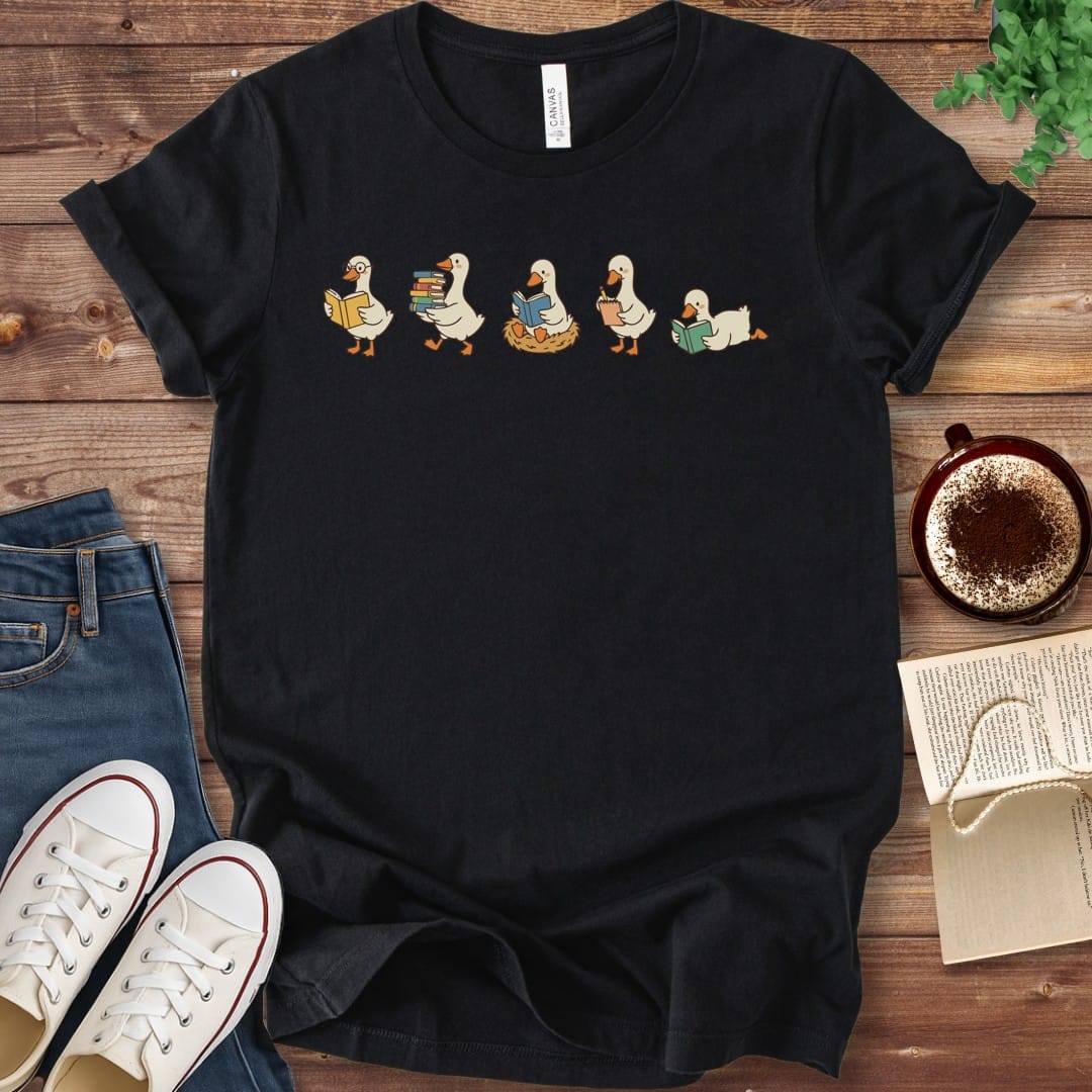 T-Shirt Black / S Silly Goose Book Lover Shirt