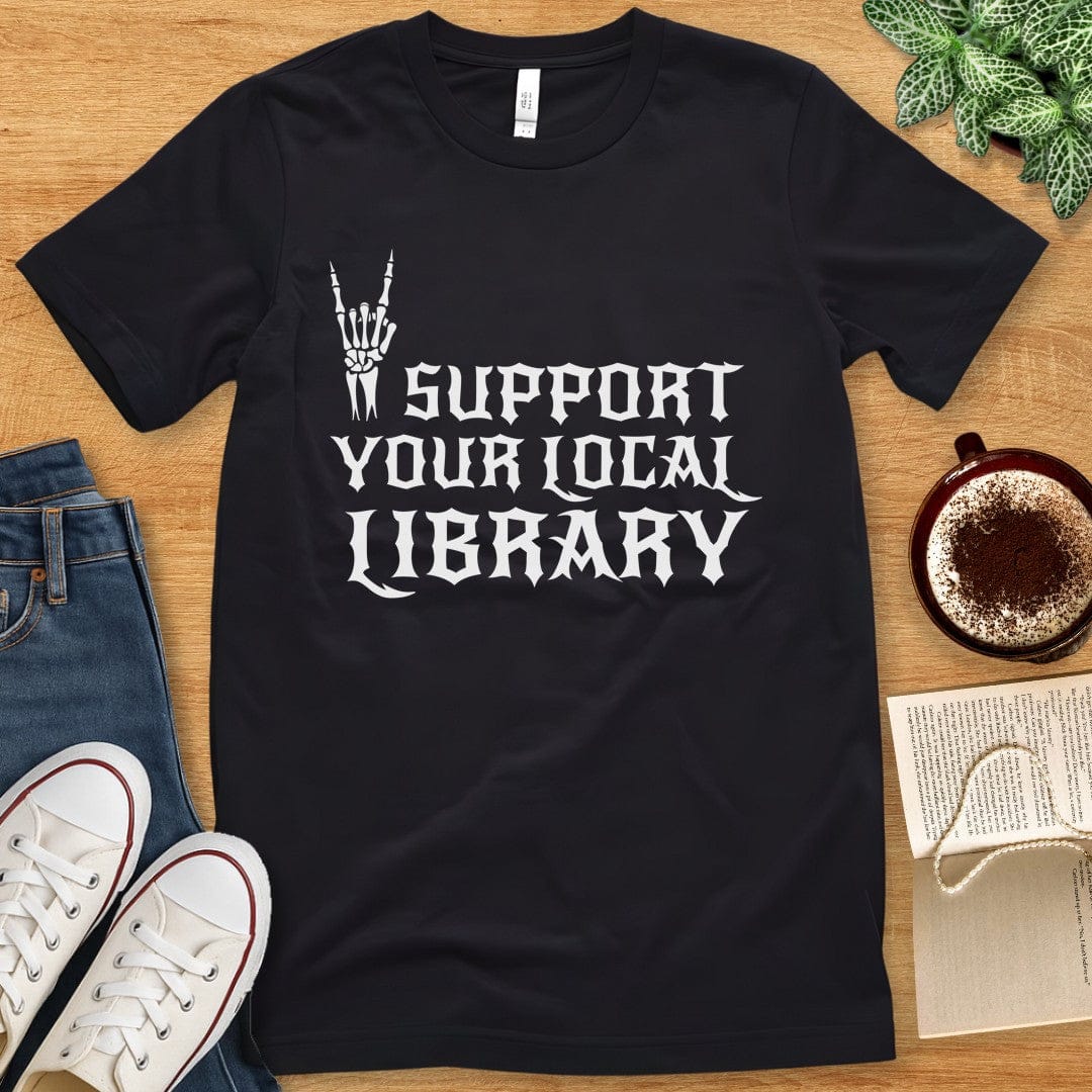 T-Shirt Black / S Support Your Library Shirt - Heavy Metal Style