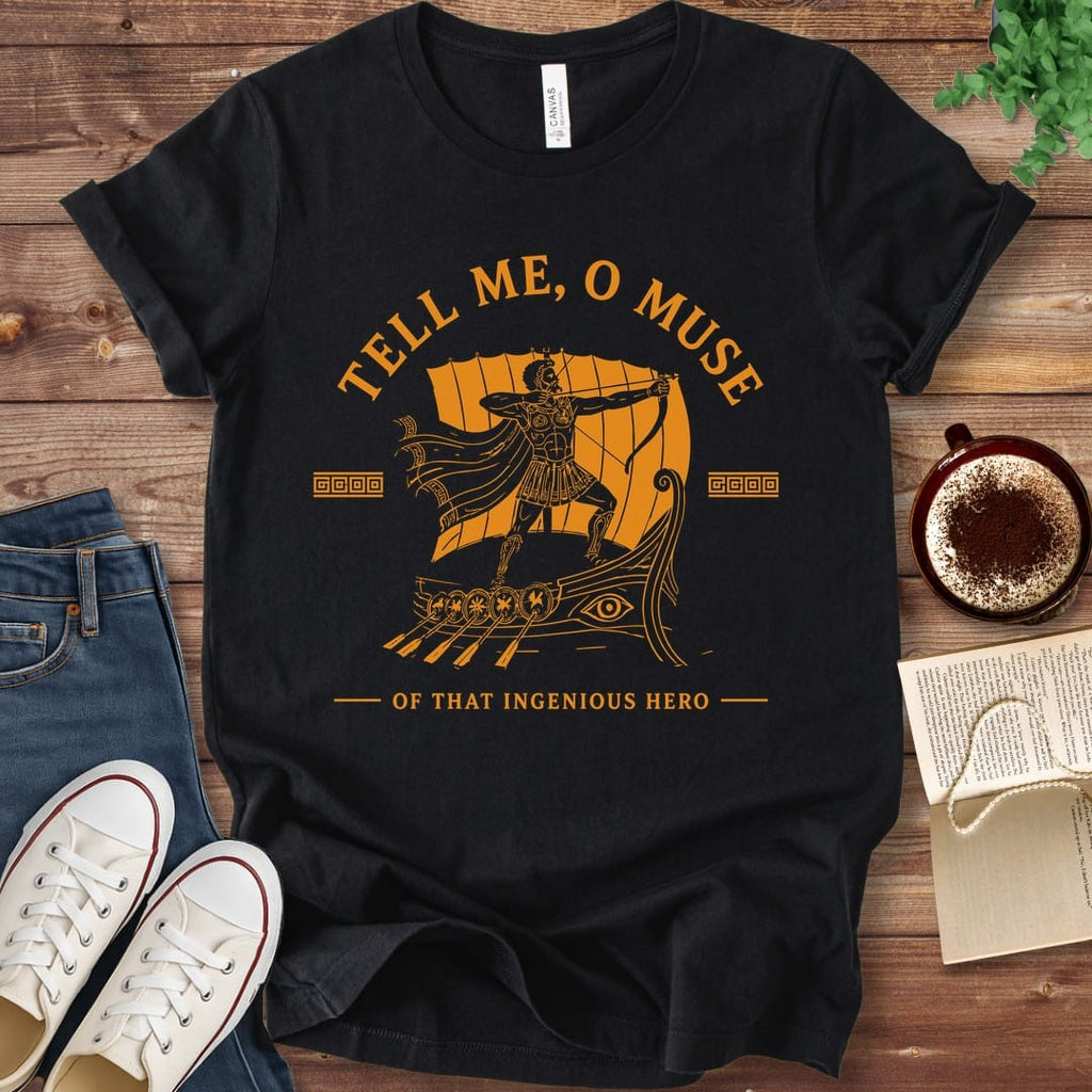 T-Shirt Black / S Tell Me O Muse Homer's Odyssey T-Shirt