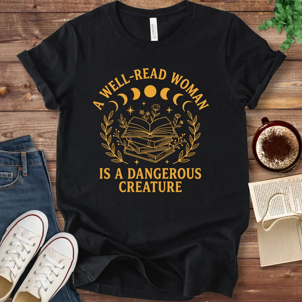 T-Shirt Black / S Well Read Woman Bookish T-Shirt