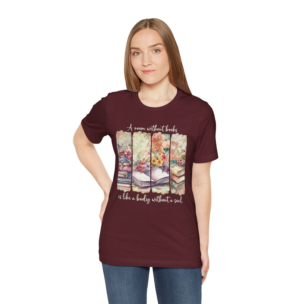 T-Shirt Book Lover Shirt – A Room Without Books Quote