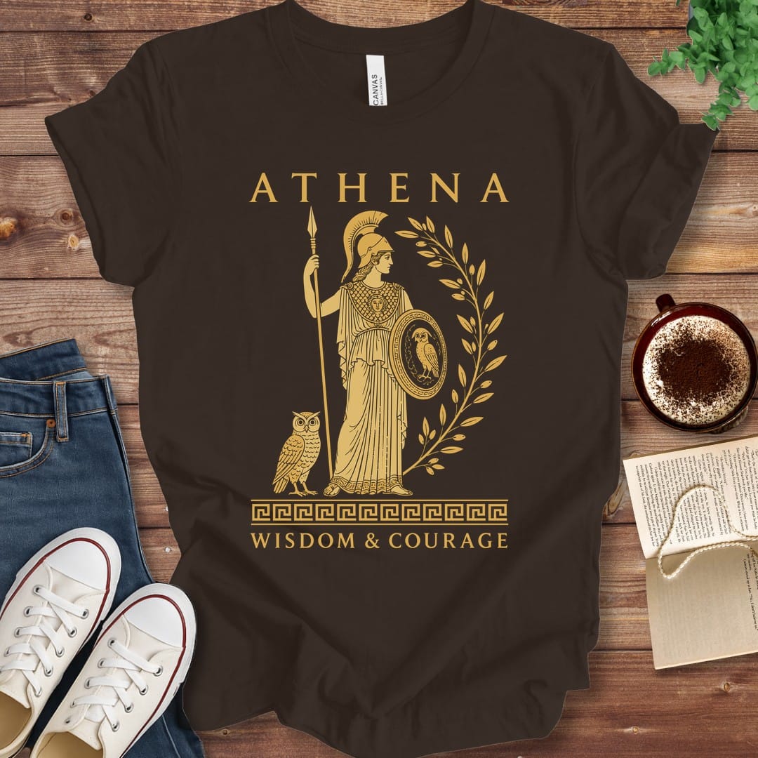 T-Shirt Brown / S Athena Wisdom and Courage T-Shirt