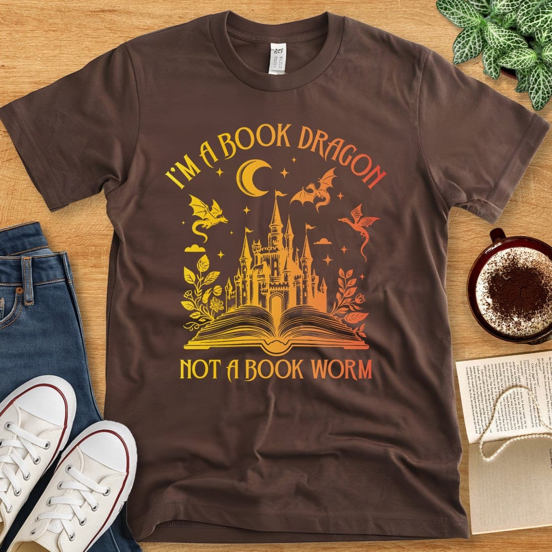 T-Shirt Brown / S Book Dragon Shirt
