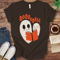 T-Shirt Brown / S Booooks Halloween Reading Ghost T-Shirt