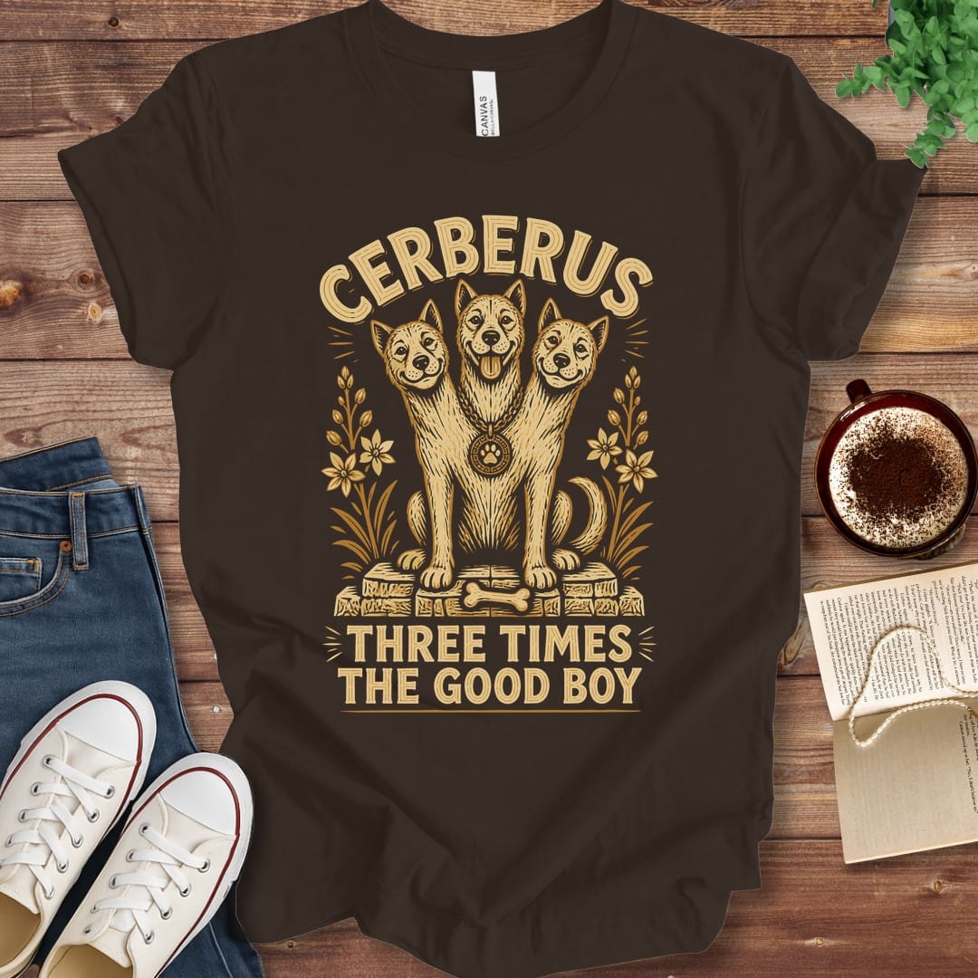 T-Shirt Brown / S Cerberus Three Times the Good Boy T-Shirt