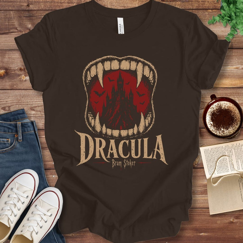 T-Shirt Brown / S Dracula Vampire Fangs Bram Stoker T-Shirt