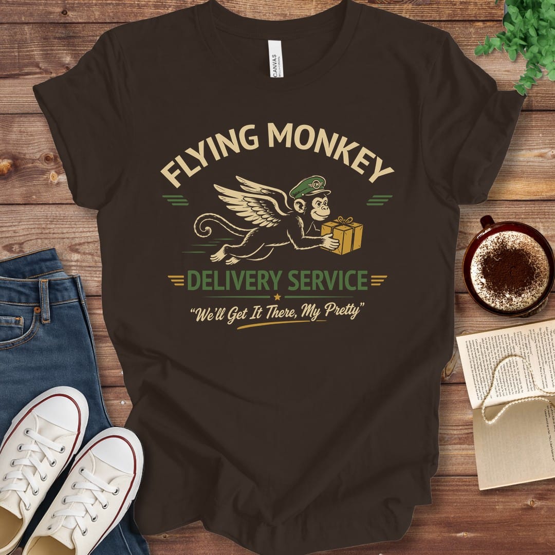 T-Shirt Brown / S Flying Monkey Delivery Service Wizard of Oz T-Shirt