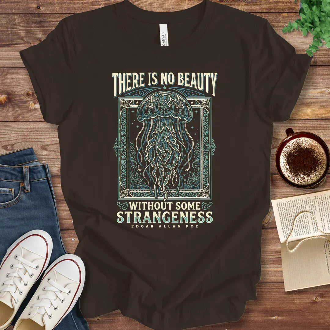 T-Shirt Brown / S Poe Beauty Quote Shirt