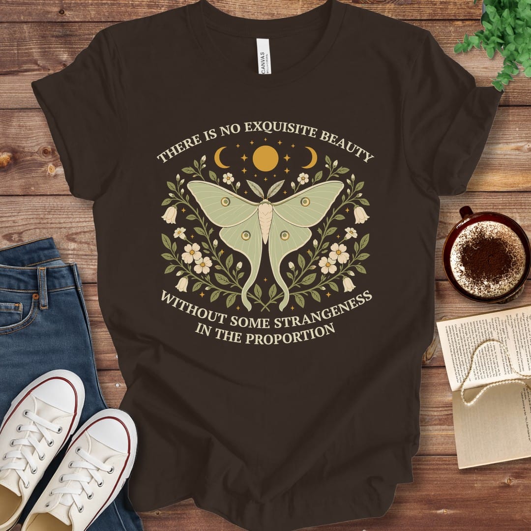 T-Shirt Brown / S Poe Exquisite Beauty Luna Moth T-Shirt