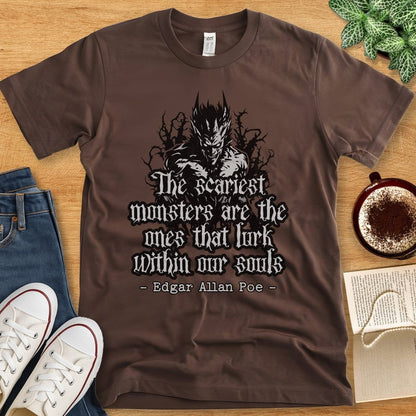 T-Shirt Brown / S Poe Shirt - Edgar Allan Poe Quote