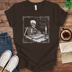 T-Shirt Brown / S Skeleton Library Shirt