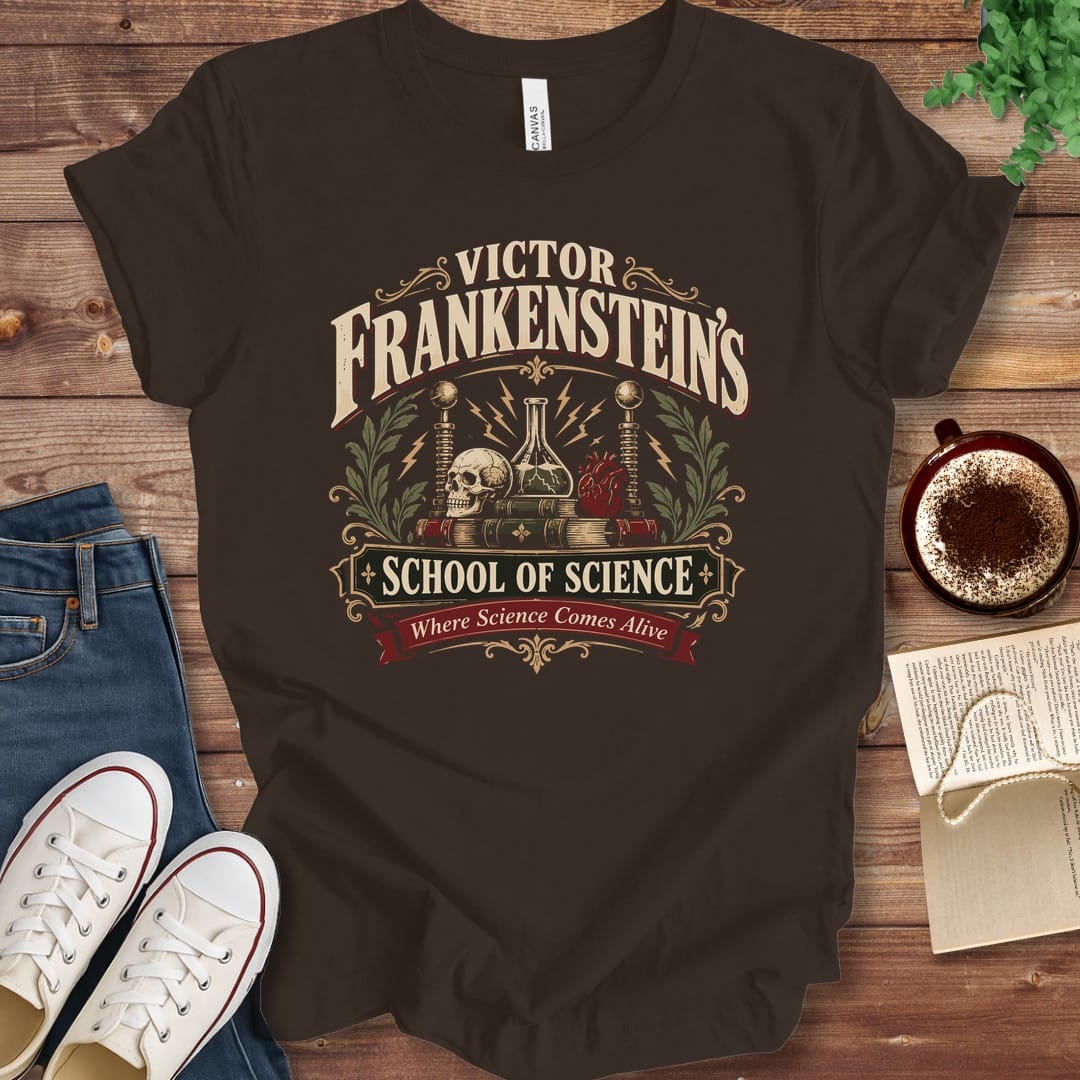 T-Shirt Brown / S Victor Frankenstein's School of Science T-Shirt