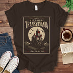 T-Shirt Brown / S Visit Historic Transylvania Travel Poster T-Shirt