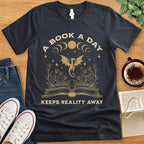T-Shirt Dark Grey Heather / S A Book A Day Keeps Reality Away T-shirt