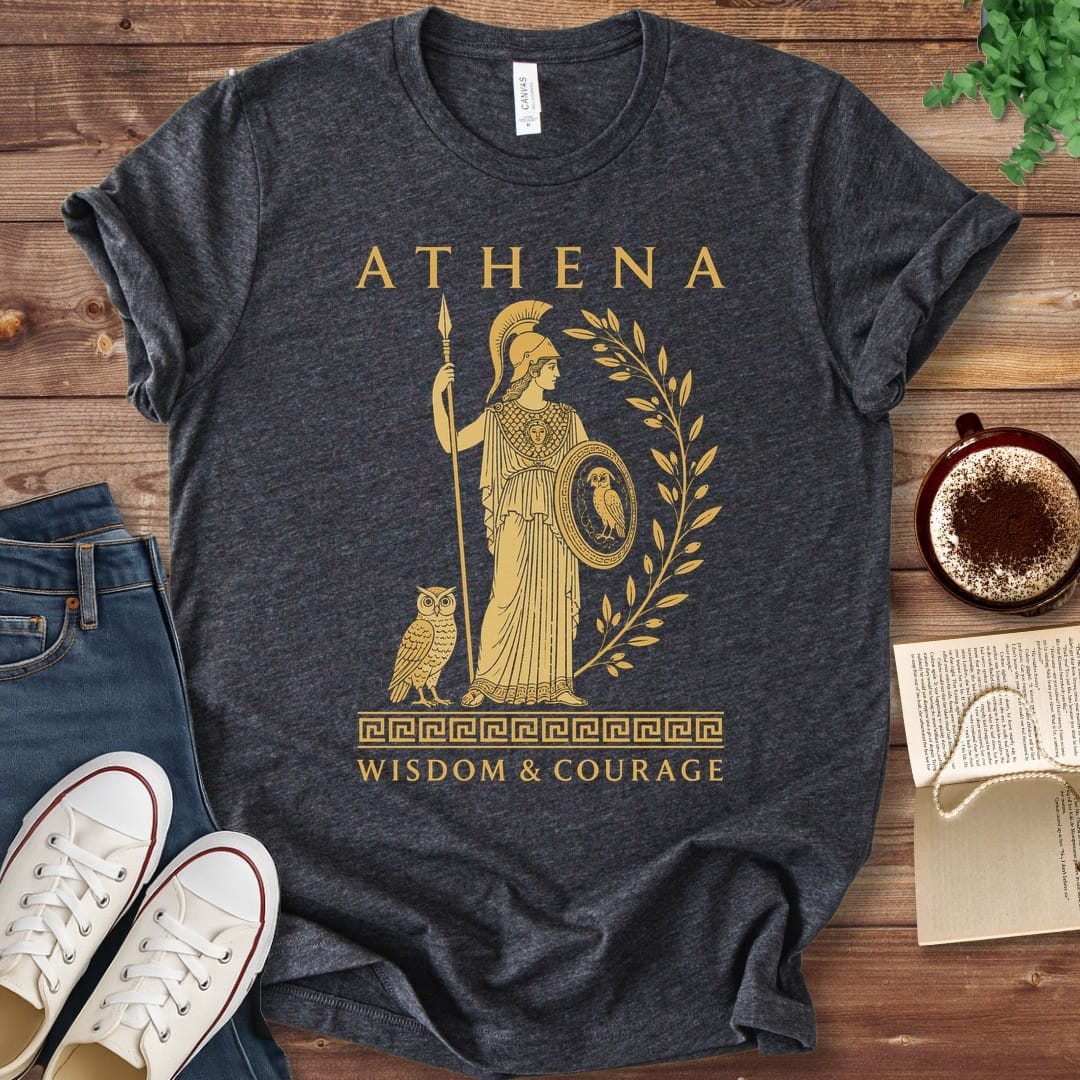 T-Shirt Dark Grey Heather / S Athena Wisdom and Courage T-Shirt