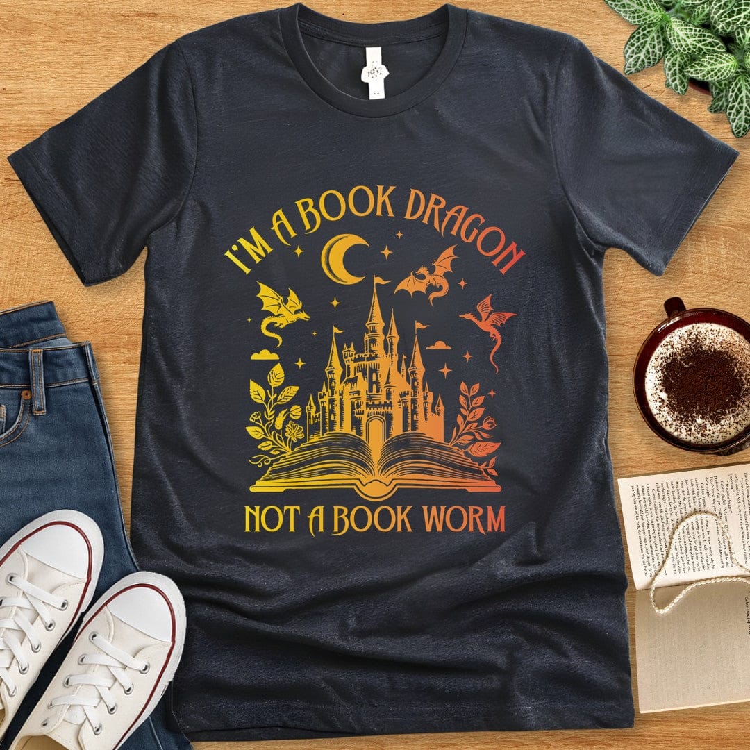 T-Shirt Dark Grey Heather / S Book Dragon Shirt