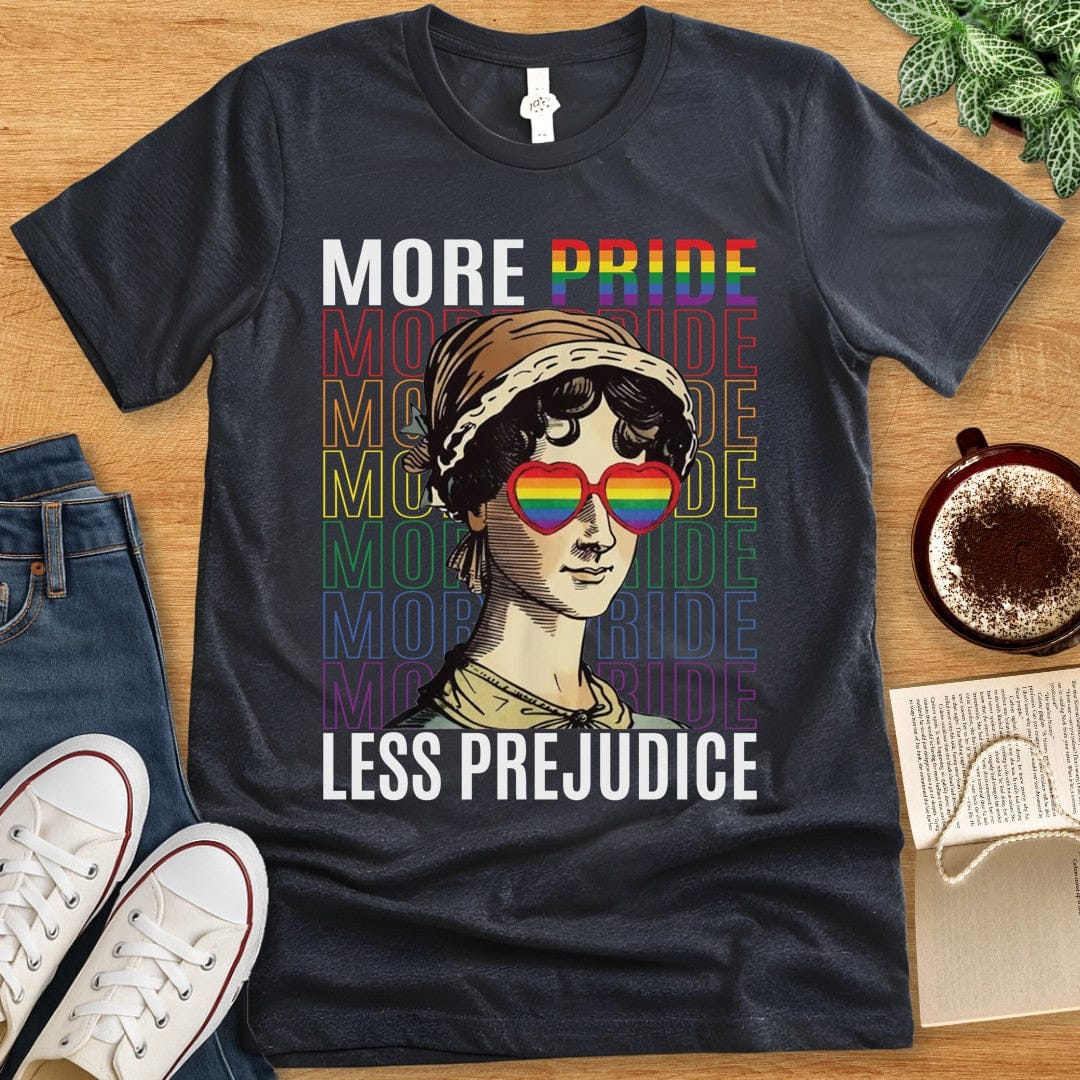 T-Shirt Dark Grey Heather / S Book Lover LGBTQ Pride Shirt - More Pride Less Prejudice