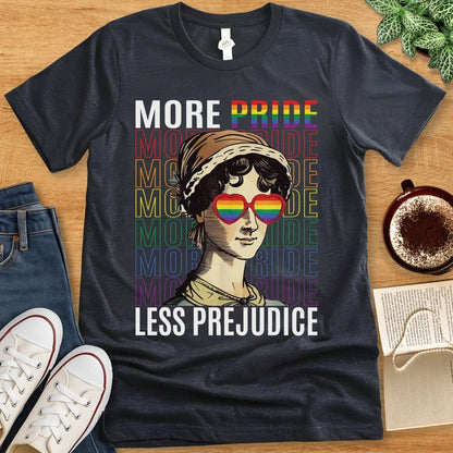T-Shirt Dark Grey Heather / S Book Lover LGBTQ Pride Shirt - More Pride Less Prejudice