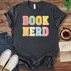 T-Shirt Dark Grey Heather / S Book Nerd Faux Patchwork T-Shirt