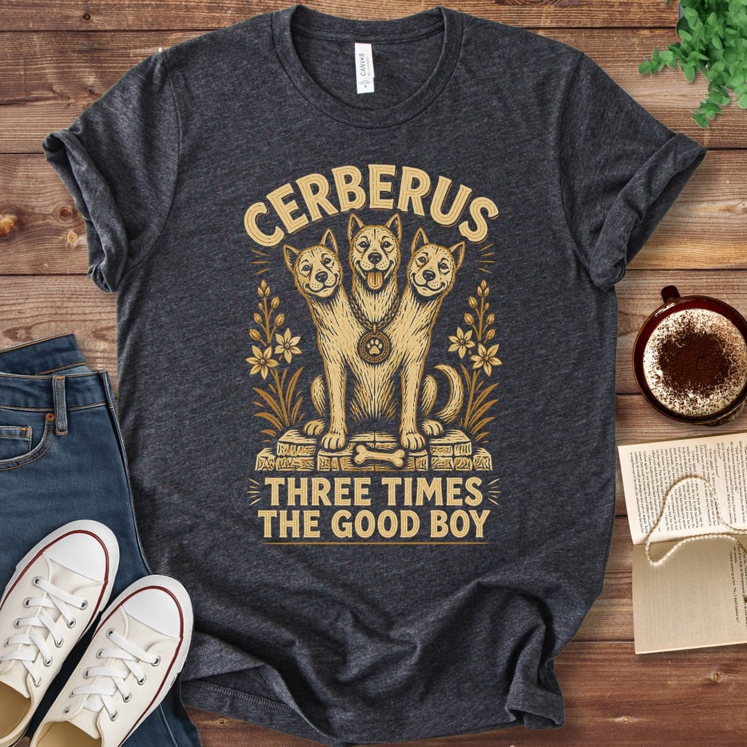 T-Shirt Dark Grey Heather / S Cerberus Three Times the Good Boy T-Shirt