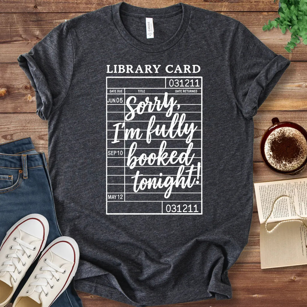 T-Shirt Dark Grey Heather / S Fully Booked Library Card T-Shirt