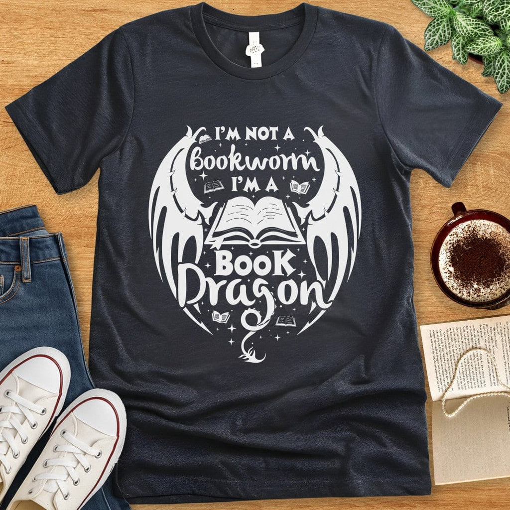 T-Shirt Dark Grey Heather / S I'm Not a Bookworm I'm a Book Dragon Shirt